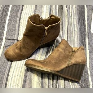 Style & Co. Tan Suede Ankle Booties